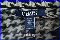 NWT CHAPS Women's Blazer Sweater Cardigan Zip Houndstooth Brown Black Size M $99