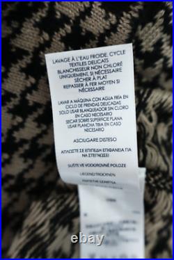 NWT CHAPS Women's Blazer Sweater Cardigan Zip Houndstooth Brown Black Size M $99