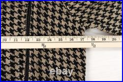 NWT CHAPS Women's Blazer Sweater Cardigan Zip Houndstooth Brown Black Size M $99