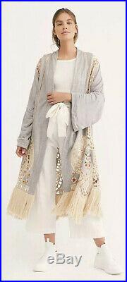 NWT Free People Belle Femme Kimono Size M/L Medium Large Sweater Jacket Fringe