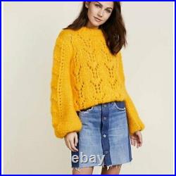 NWT GANNI Julliard Mohair Sweater in Lemon Sz M & L Medium Large Retail $475