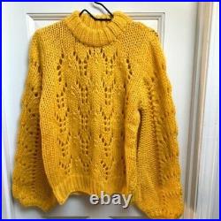 NWT GANNI Julliard Mohair Sweater in Lemon Sz M & L Medium Large Retail $475