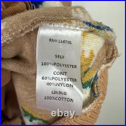 NWT Karlie Floral Fleece Pullover Sweater Tan Yellow Medium