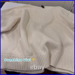 NWT Lauren Ralph Lauren Intarsia Dachshund dog Chalk Cotton Sweater Choose Size