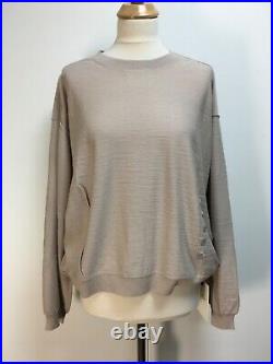 NWT Lemaire powder pink beige loose fit sweater quirky button front jumper M
