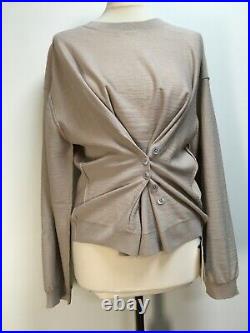 NWT Lemaire powder pink beige loose fit sweater quirky button front jumper M