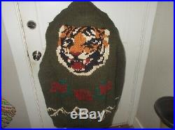 NWT Polo Ralph Lauren Intarsia Knit Tiger Cardigan Sweater Jacket Size Med $598