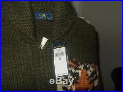 NWT Polo Ralph Lauren Intarsia Knit Tiger Cardigan Sweater Jacket Size Med $598