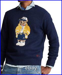 NWT Polo Ralph Lauren Polo Men's CP-93 Bear Navy Jumper Sweater Large