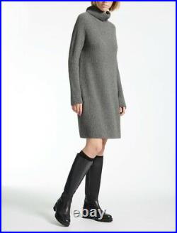 NWT SMax Mara Cozy Wool Cashmere Gray Turtleneck Sweater Dress Sz M