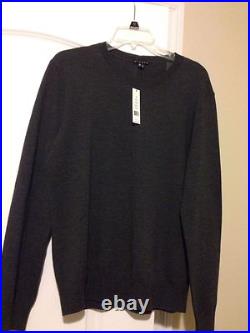 NWT THEORY Men's Riland Cashwool Crewneck Wool Sweater Charcoal size M