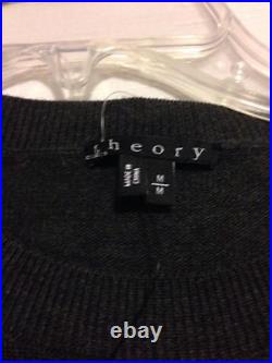 NWT THEORY Men's Riland Cashwool Crewneck Wool Sweater Charcoal size M