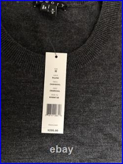 NWT THEORY Men's Riland Cashwool Crewneck Wool Sweater Charcoal size M