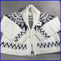 NWT The Great Sweater Womens 2 Medium $395 Lodge Cardigan in Winter Fair Isle