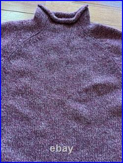 NWT Vintage J Crew Rollneck Sweater Marled Burgundy 100% Wool M Dead Stock