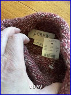 NWT Vintage J Crew Rollneck Sweater Marled Burgundy 100% Wool M Dead Stock
