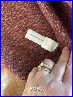 NWT Vintage J Crew Rollneck Sweater Marled Burgundy 100% Wool M Dead Stock