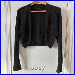 Naadam Cashmere Shrug sz M Heather Gray Charcoal Sweater Cardigan Bolero