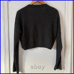 Naadam Cashmere Shrug sz M Heather Gray Charcoal Sweater Cardigan Bolero