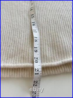 Nap Loungewear Ivory Hooded Cashmere Sweater Size M Ribbed Knit Flare Sleeves