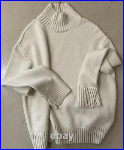 New $1950 Loro Piana Women Dolce Vita Turtleneck Cashmere Sweater Cream M Italy