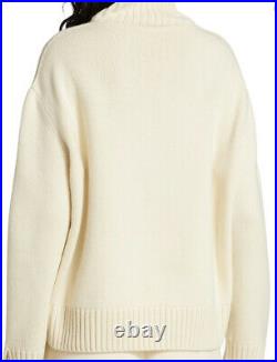 New $1950 Loro Piana Women Dolce Vita Turtleneck Cashmere Sweater Cream M Italy