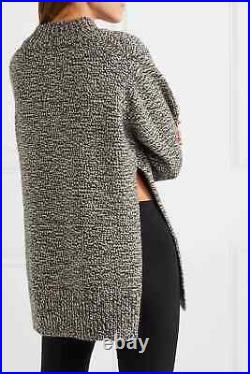 New $2190 The Row Edmund Cashmere Sweater in Shadow Melange (Black & Beige) sz M