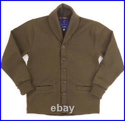 New $398 Best Made Co Dehen 1920 M Olive Shawl Cardigan Wool Sweater Made In USA