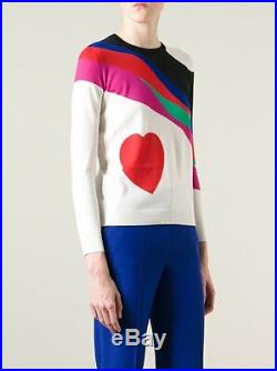 New Alexander McQueen heart intarsia wool sweater M