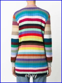 New Auth Gucci Oversized Striped V-Neck Cashmere Blend Cardigan Size M / US 6