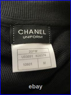New Chanel Crewneck Sweatshirt Sweater Uniform CC M Unisex Black Exclusive Rare