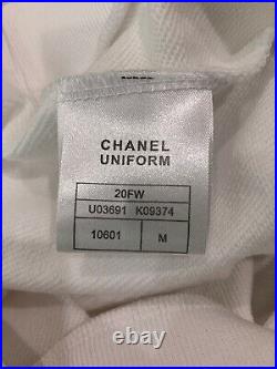 New Chanel Crewneck Sweatshirt Sweater Uniform CC M Unisex White Exclusive Rare