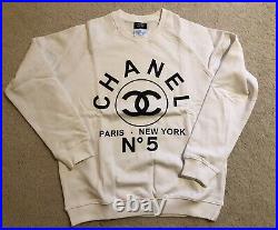 New Chanel Crewneck Sweatshirt Sweater Uniform M Unisex White