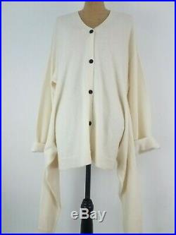 New Creatures of Comfort Womens Sweater Medium Cashmere Ivory Relax Tie Cardigan