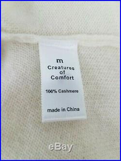 New Creatures of Comfort Womens Sweater Medium Cashmere Ivory Relax Tie Cardigan