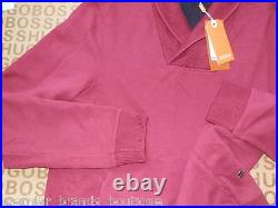 New Hugo Boss Mens Pink Casual Sweater Jeans Knitwear Cardigan Jumper Medium