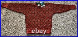 New NWT Women's Dale of Norway Sweater Red Olive Green Medium Wool Snowflake