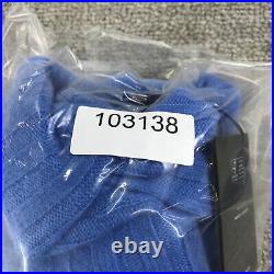 New Naadam Sweater Womens Medium Cashmere Scoop Pullover Blue Cable A3423