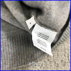 New Naadam Sweater Womens Medium Deep V Neck Marled Gray Purple Boxy Casual