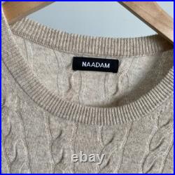 New Oatmeal NAADAM Wool Blend Cable Knit Sweater Sz Medium New Oatmeal NAADAM Wool Blend Cable Knit Sweater Sz Medium