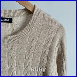 New Oatmeal NAADAM Wool Blend Cable Knit Sweater Sz Medium