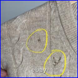 New Oatmeal NAADAM Wool Blend Cable Knit Sweater Sz Medium