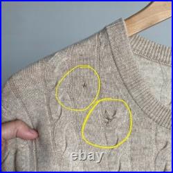 New Oatmeal NAADAM Wool Blend Cable Knit Sweater Sz Medium