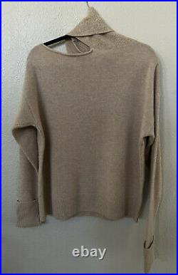 New PAIGE Women's Raundi Cutout Shoulder Sweater In Camel Size M Retail $259