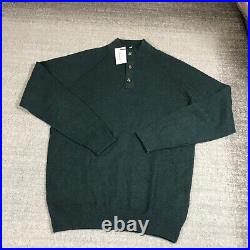 New Peter Millar Sweater Mens Medium Parkway Textured 3-Button Mock Neck