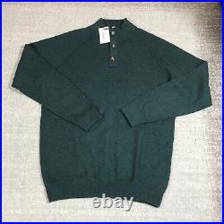 New Peter Millar Sweater Mens Medium Parkway Textured 3-Button Mock Neck