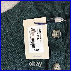 New Peter Millar Sweater Mens Medium Parkway Textured 3-Button Mock Neck