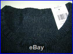 New Polo Ralph Lauren POLO Teddy Bear intarsia-knit sweater logo navy mens M