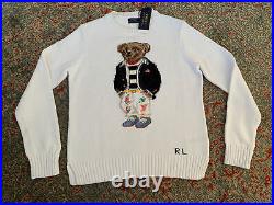New Polo Ralph Lauren Women's Teddy Bear White Jumper Sweater Medium M
