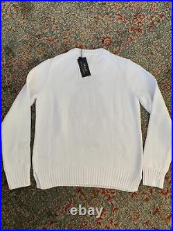 New Polo Ralph Lauren Women's Teddy Bear White Jumper Sweater Medium M